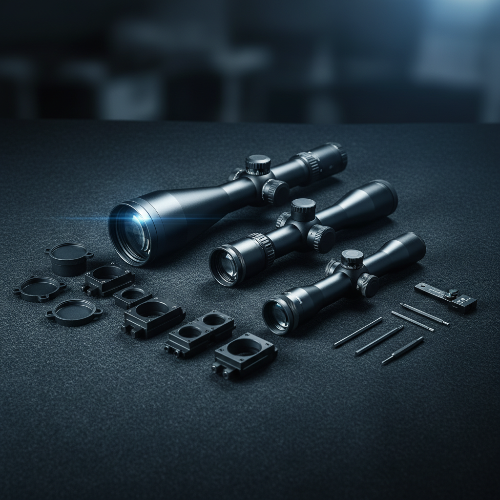 Precision optical scopes and sights with mounting hardware