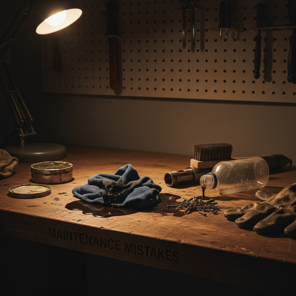 Close-up of firearm maintenance tools illustrating proper care techniques