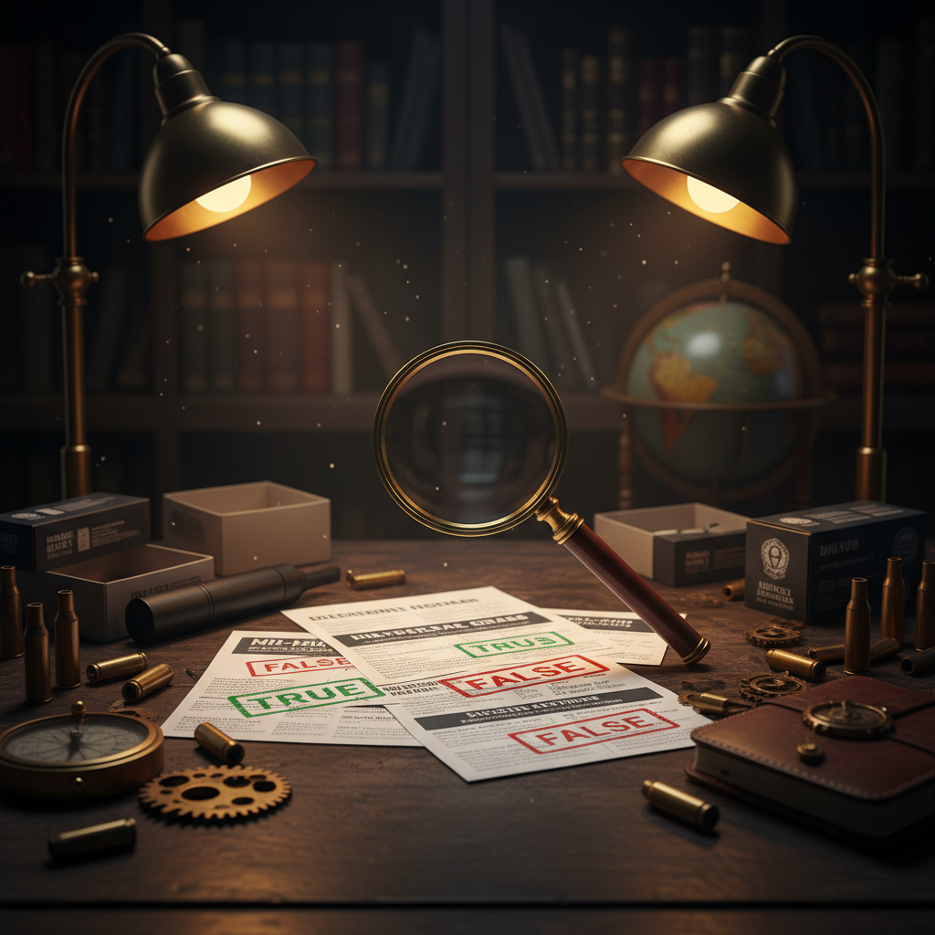 Split image contrasting common firearm myths with factual reality