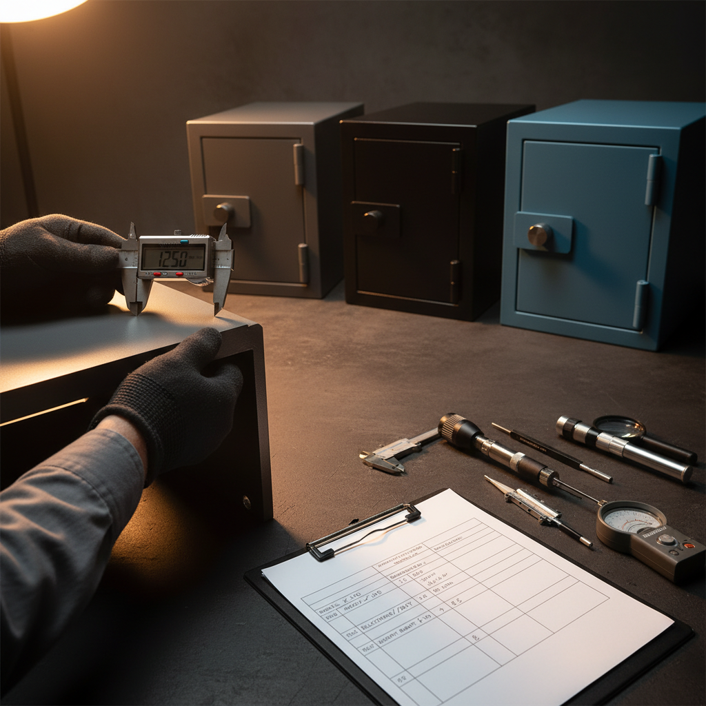 Product review process with measuring tools and testing equipment