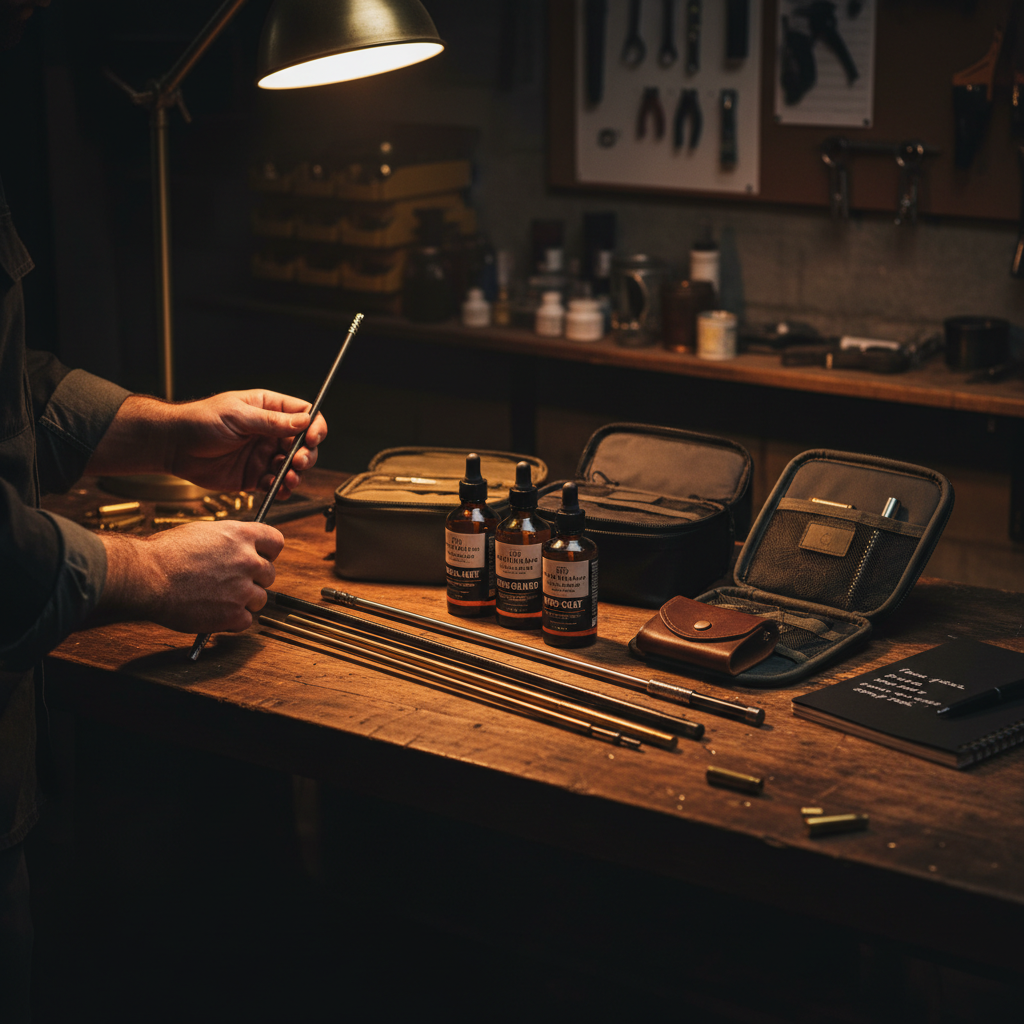 Product review setup with accessories laid out for comparison