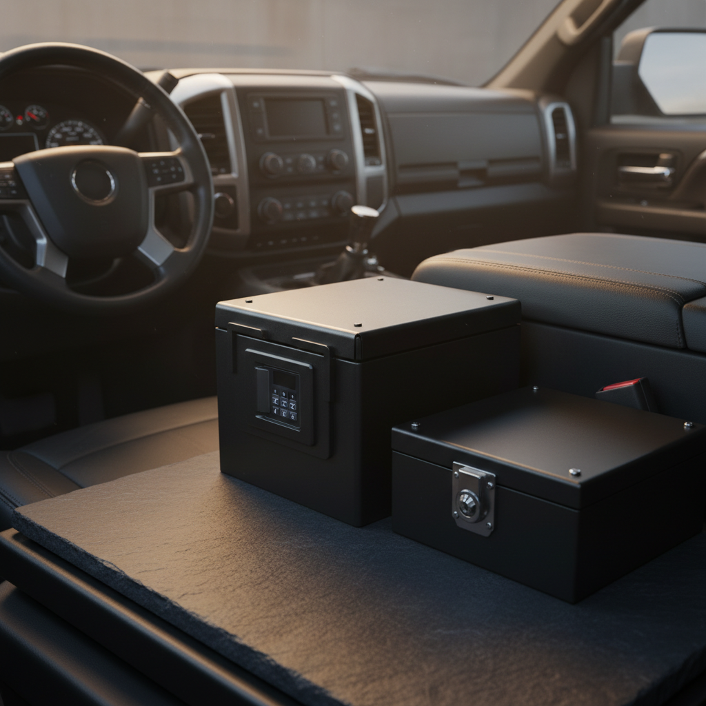 Compact handgun safe secured under a vehicle seat with a steel cable